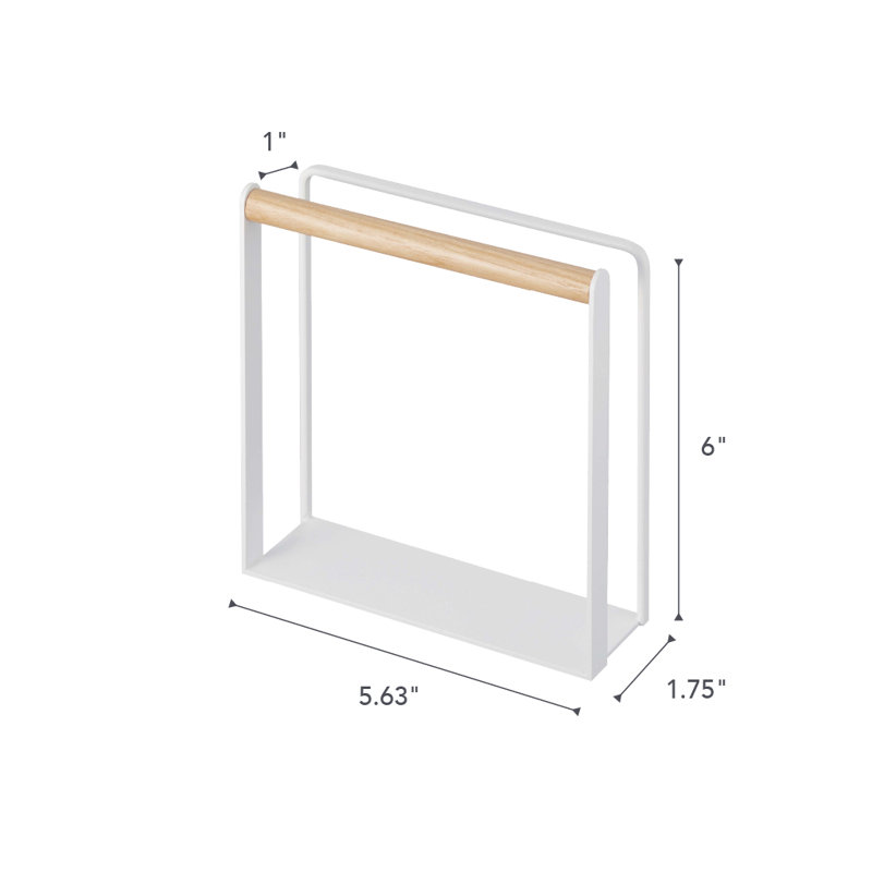 White and Wood Modern Napkin Holder