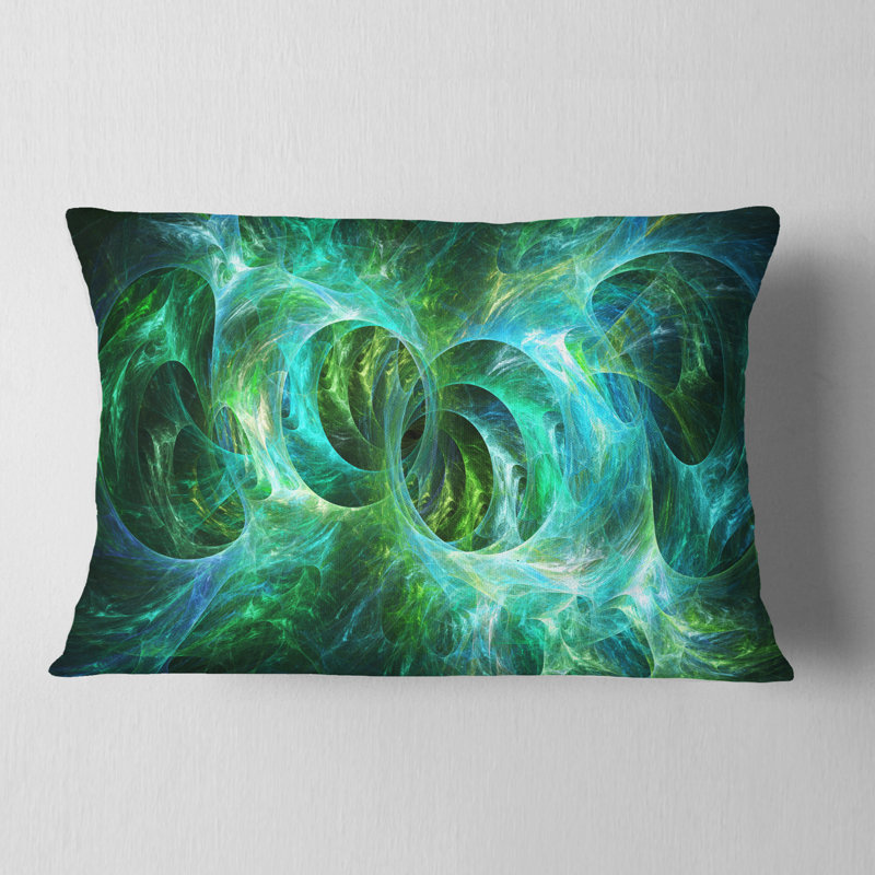 Verre ornemental Fractal - Coussin décoratif imprimé abstrait, Bleu