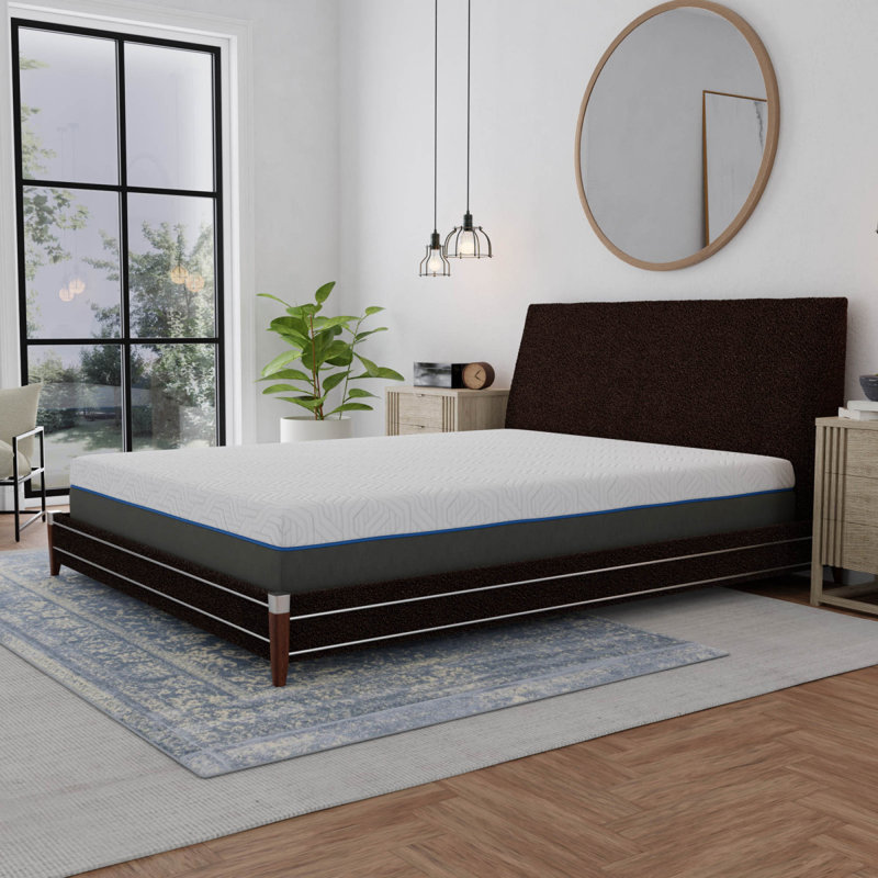 Matelas 12 po en mousse viscoélastique gélifiée ferme avec support de bord et grille d'air très grand, Très grand lit