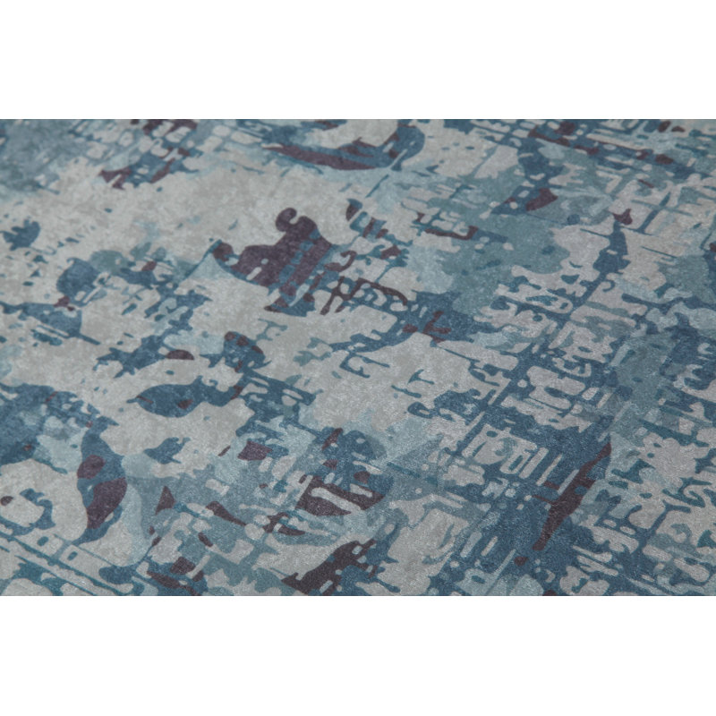 Premium Hall Carpet, 3.3 x 6.6 Feet, 100% Polyester, 0.3 in Pile Height | Antibacterial, Non-Slip Underside, Machine Washable | Elegant 3D Digital Print Design, Perfect for Entryways & Living Rooms