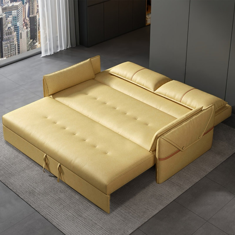 Causeuse-causeuse 100% polyester jaune, 56.3"W*35.43"D*35.43"H