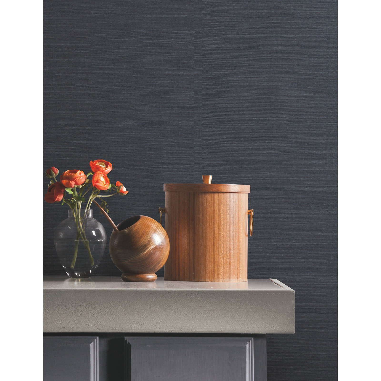Natural Sisal Peel and Stick Grasscloth Wallpaper, Blue