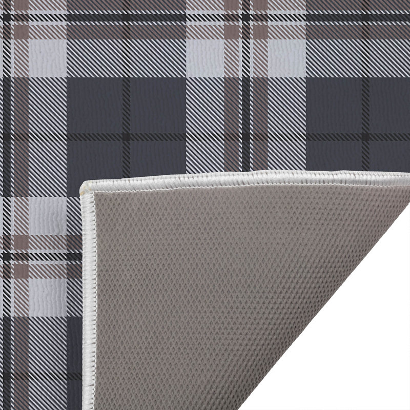 Paillasson Tartan Block, Ardoise, L 24 po x L 17 po