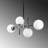 Scandinavian-Style Chandelier, Adjustable Height 26.8 - 32.3 inches | Metal Body, Black & White Finish | 4 x E27 Max 40W | Cable Length: 35.4 inches | Elegant Lighting for Modern Home Decor, IP20 Rated