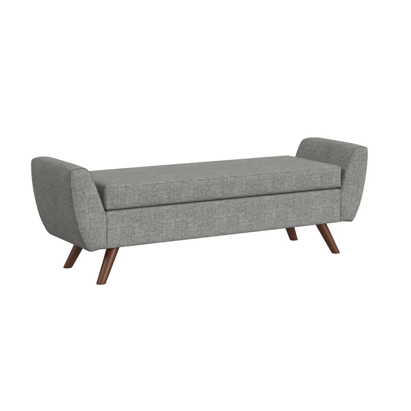 Amsi Upholstered Storage Bench, Grey