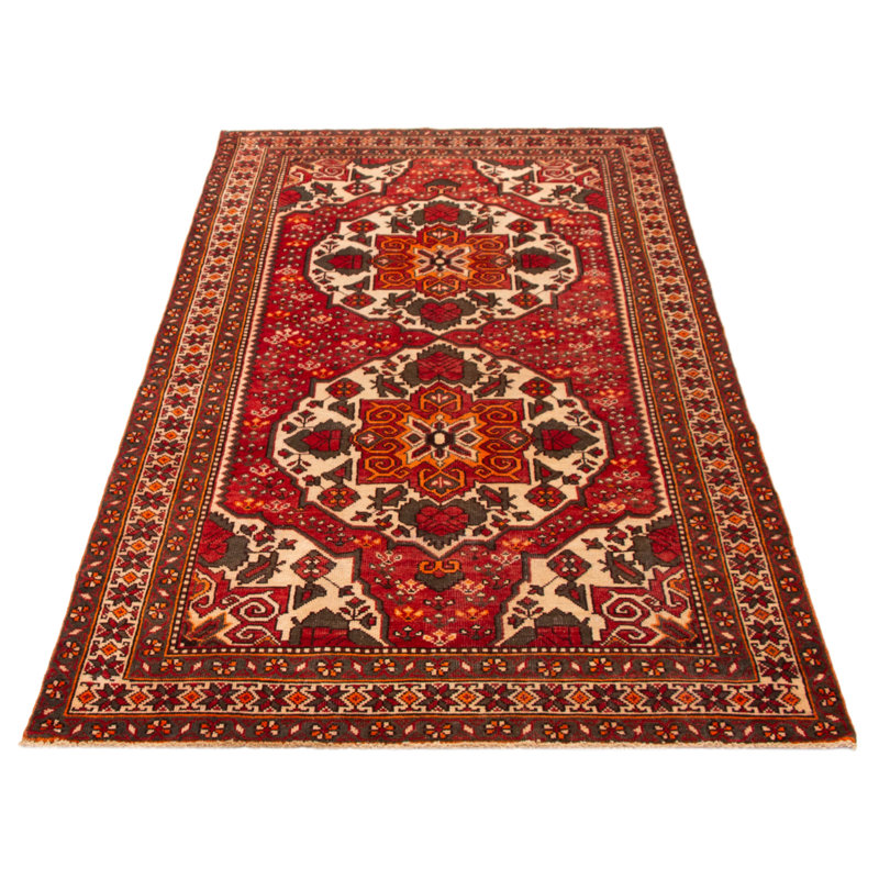 Tapis rouge anatolien unique fait à la main de conception unique 5 pi 1 po x 9 pi 10 po