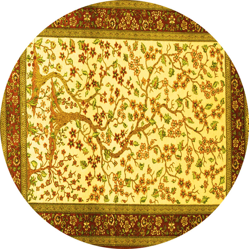 Mayge Washable Floral Indoor Rug, Round 8'