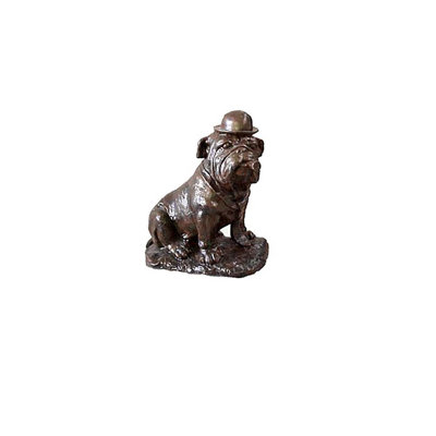 Bronze Smoking Bulldog Table Top Sculpture