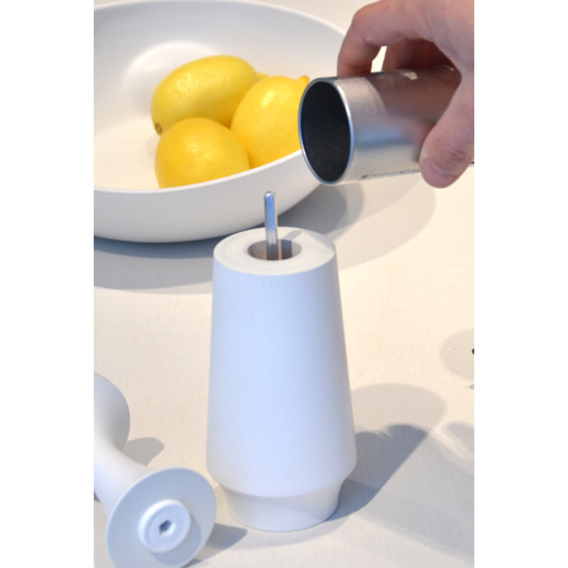 Brand Menahan Wood Salt Mill, White