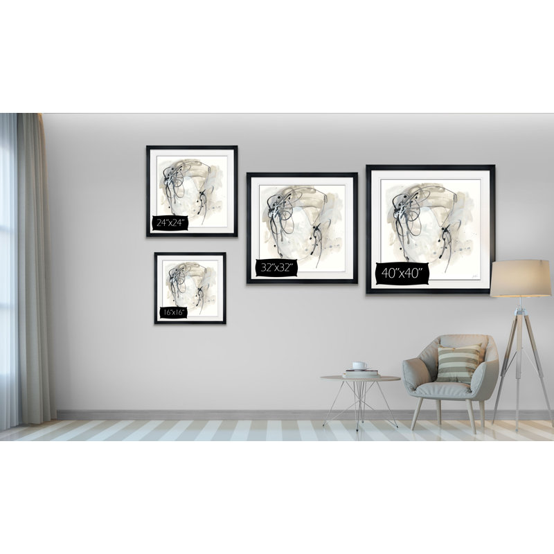 Diaspora monochrome II - reproduction d'art, H 16 po x l 16 po x p 1,5 po, Cadre noir