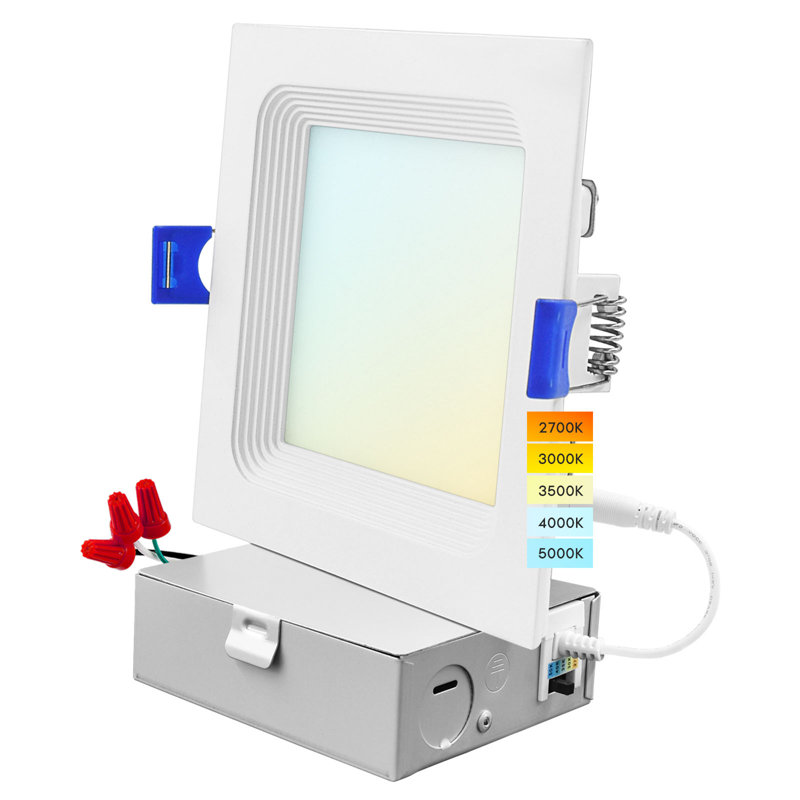4'' Selectable Color Temperature 12 Watt Dimmable Air-Tight IC Rated LED Canless Recessed Lighting Kit