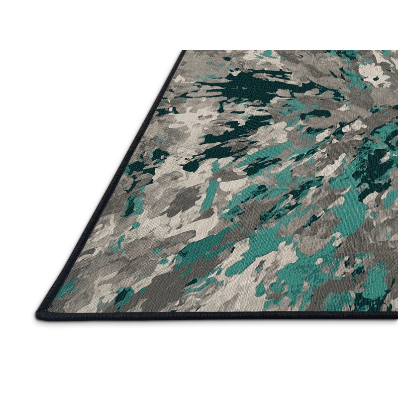 Tapis gris lavable à la machine GSIX03640, Carré 8 pi