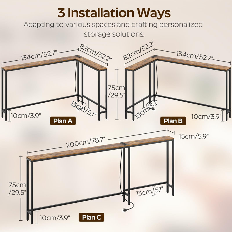 200 cm W Console Table