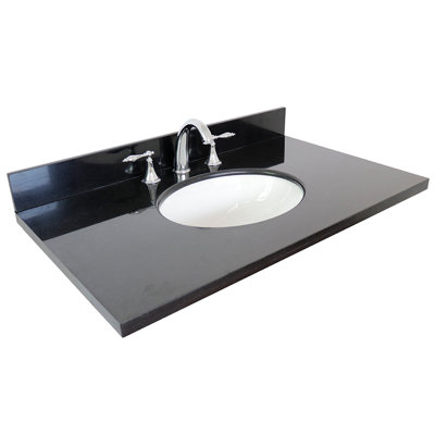 Ovate 37'' Granite Single Bathroom Vanity Top with Sink