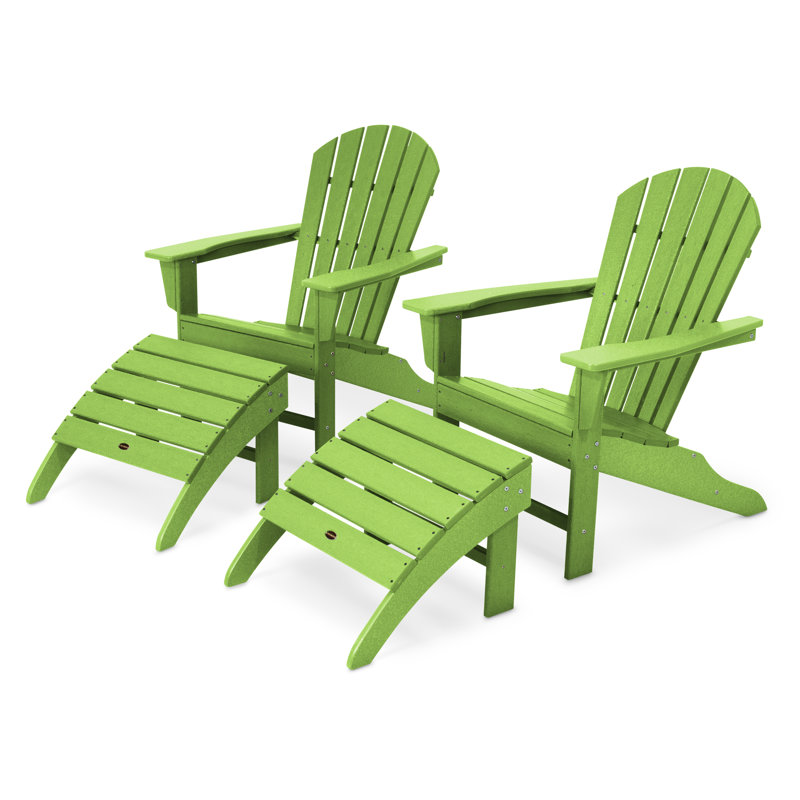 POLYWOOD South Beach 4-Piece Adirondack Set, Green
