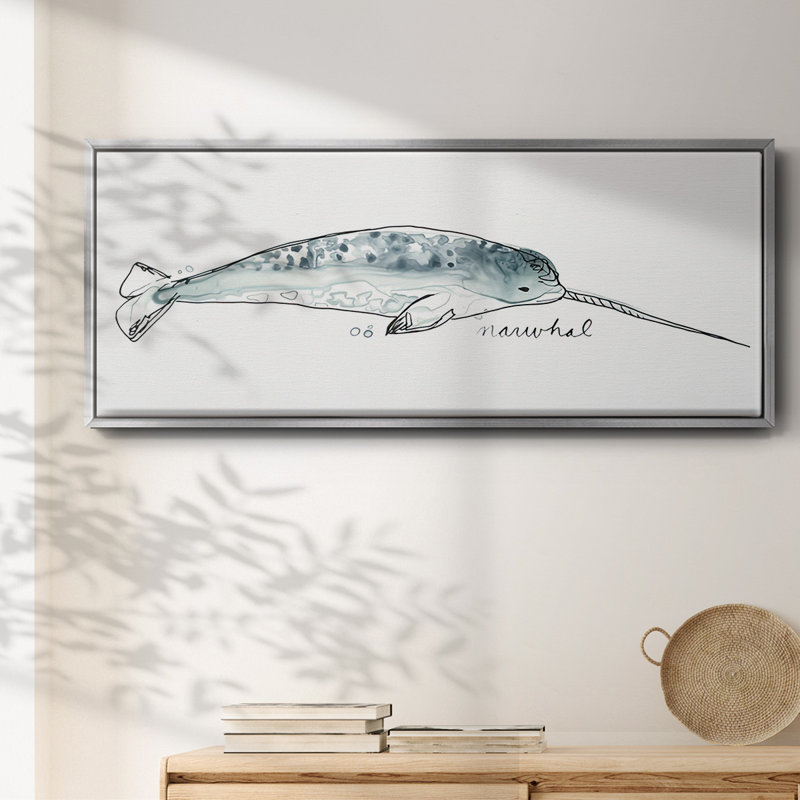Baleine III - toile encadrée, H 12 po x l 30 po