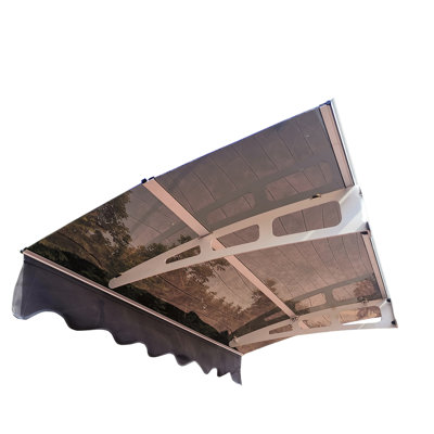 Auvent de 59 po de largeur - 34 po de profondeur en alliage de polycarbonate et d'aluminium pour maison en bois 59 x 34 avec auvent support mural stable Upf80 +