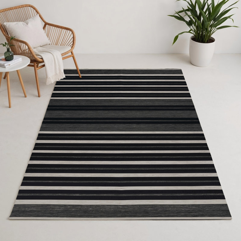 Tapis intérieur / extérieur noir HorizontalStripes