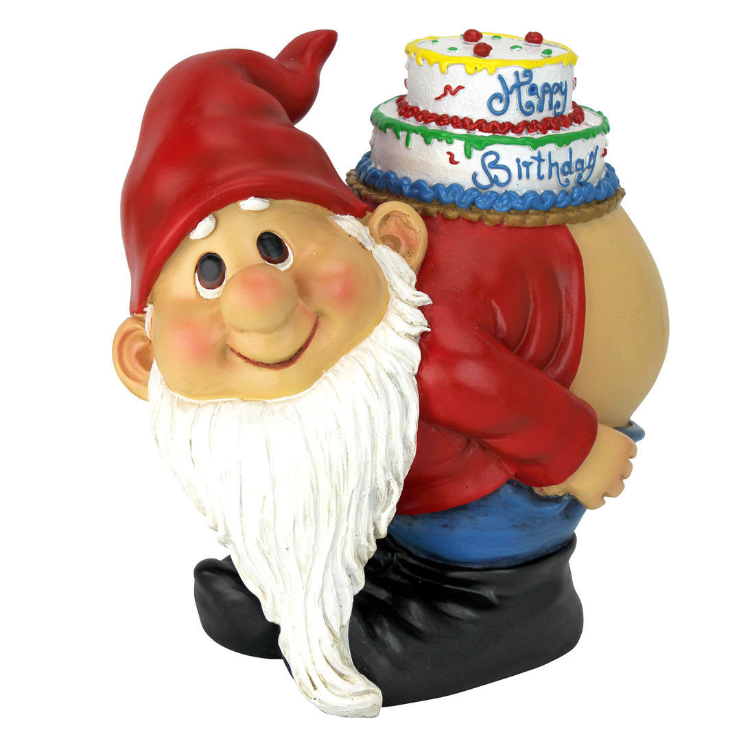Loonie Moonie Happy Birthday Garden Gnome Statue Design Toscano
