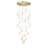 24-Light Gold Chandelier With White Glass Pendants-616026289