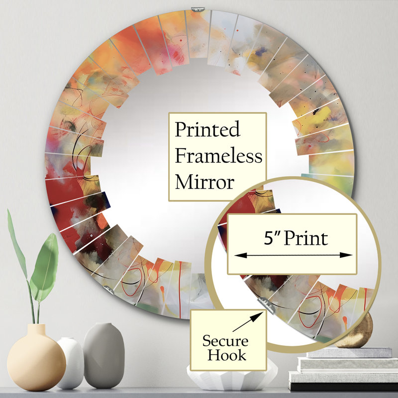 Willodene - Miroir mural moderne rond, 24 po x 24 po