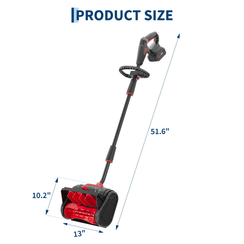 Pelle à neige électrique sans fil 13 pouces avec pile rechargeable et chargeur 13 po GarveeHome pour souffleuses à neige portatives légères