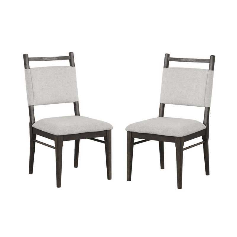 Ensemble de chaises de salle à manger 100% polyester avec chaises rembourrées noyer foncé