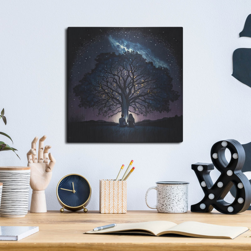 Art mural en métal Red Barrel Studio® «Fire Flies» par The Golden Valley, H 12 po x l 12 po