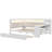 Full Size Daybed with Trundle, Storage Shelves, LED Lights, Charging Station, Desk and Upholstered Headboard-1388303588