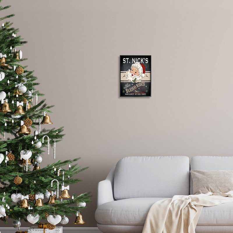 St. Nick's Sleigh Rides at-192, Giclée encadrée noir minuit, H 14 po x l 11 po x P 1,5 po