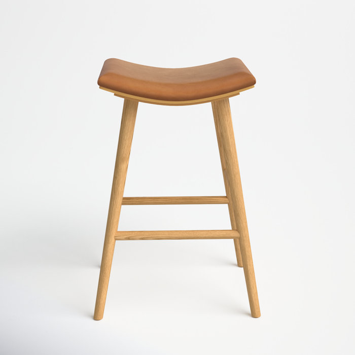 Hainsly Union Saddle Stool-Smoked Natural-Counter & Reviews | Joss & Main