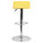 Orozco Contemporary Vinyl Adjustable Height Barstool with Solid Wave Seat and Chrome Base-1098382022