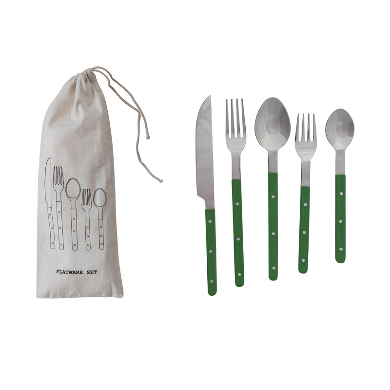 Stainless Steel Flatware Set With Resin Handles