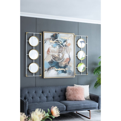 Miroirs Modern Modern Wall Decor - or et blanc