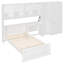 Lit plateforme en bois avec bureau, lumière DEL, tiroirs, armoires et tablettes - rangement multifonctionnel, blanc-158115317