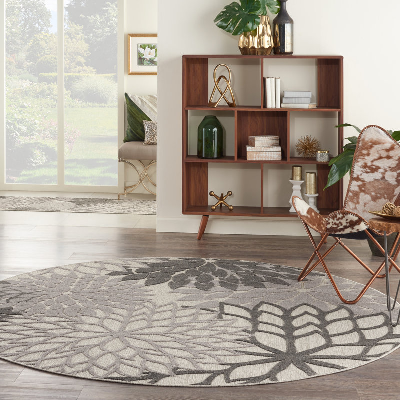 Floral Area Rug, Round 239cm