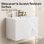 Meuble-lavabo suspendu blanc de 61 cm (24 po) avec lavabo en céramique, meuble-lavabo mural moderne cannelé avec 2 tiroirs à fermeture douce pour salle d'eau-1097982364-1097982365