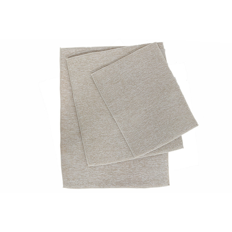 Tapis de vaisselle en microfibre uni 3 pièces, Beige