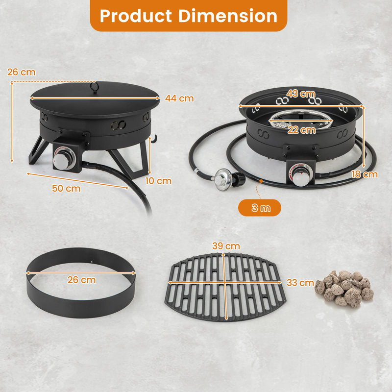 Round Natural Gas Smokeless Fire Pit