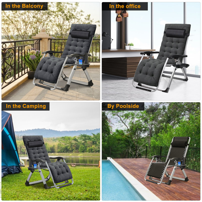 Chaise pliante zéro gravité avec coussin Doninique