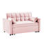 Lit de salon moderne en velours rose avec dossier convertible inclinable 3 en 1 pour une touche d'élégance