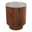 Table d'appoint ronde moderne en bois nervuré avec dessus en marbre - Table d'appoint étroite et élégante pour le salon ou tout autre intérieur - 51 cm-1187860067