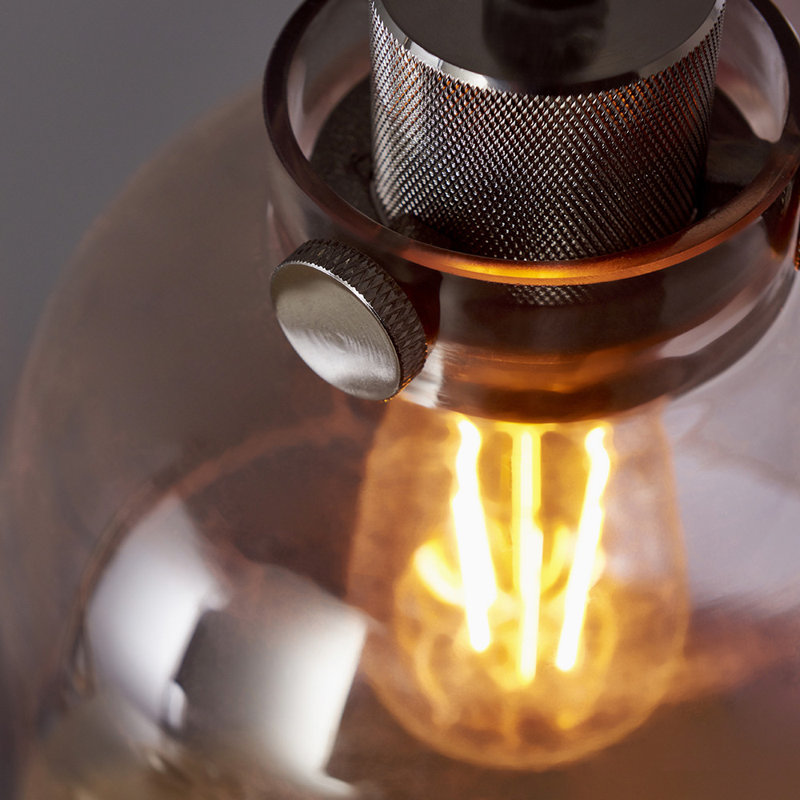 Palmer 1 - Light Jar Pendant, Smoke Grey/Black