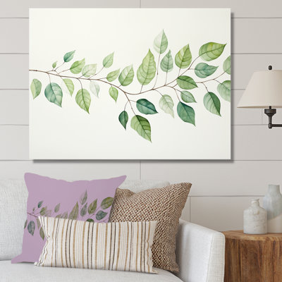 Feuilles vertes, charme minimaliste sur toile