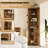 68" Tall Fluted Corner Cabinet For Bathroom, Modern Living Room & Kitchen - Adjustable Shelves, Space-saving Natural Oak Storage, Curved Profile Design-1336248854