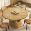 Table de salle à manger ronde pour table ronde de 4-6,47 pouces avec plateau en bois et base de rangement, table de salle à manger de ferme, table de cuisine en bois pour salle à manger, cuisine, salon, naturel (table seulement)-1639976551