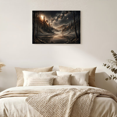 Art mural sur toile Gallery Wrap pour le salon, la chambre à coucher, le bureau ou le vestibule - Décoration murale décorative avec forêt mystique
