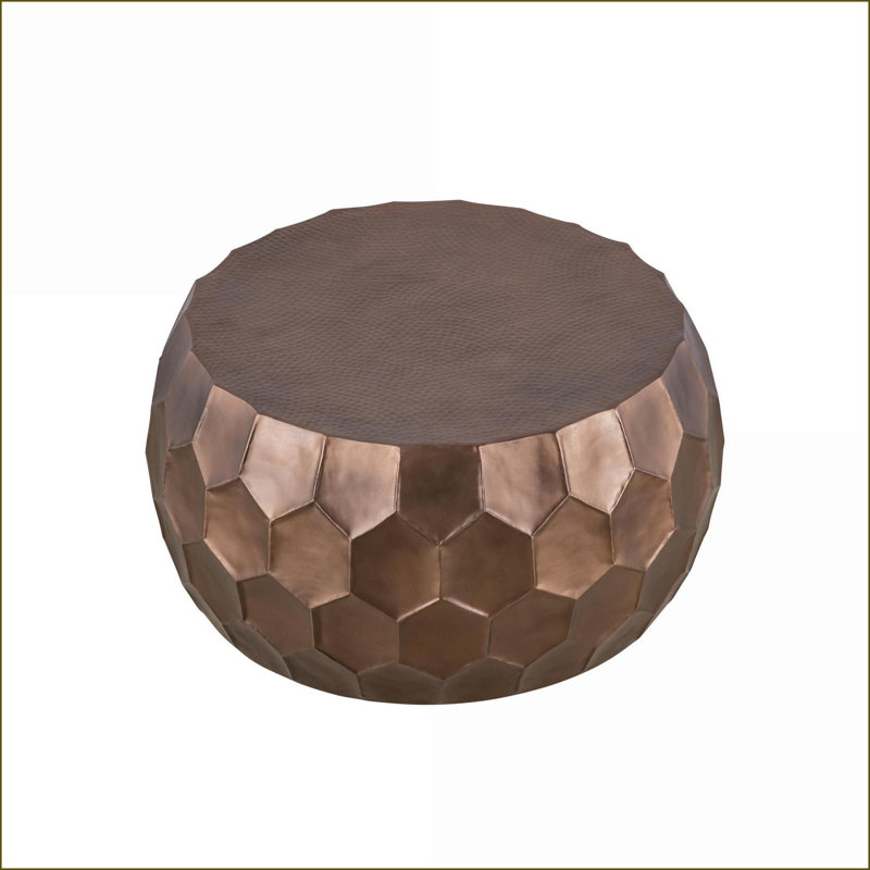 Table basse ronde Modern Modern, Cuivre antique