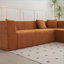 Canapés modulaires | Canapé capitonné en L 105,5 po à assise profonde et modulaire de style moderne 105,5 po | Brun noyer | Mousse, polyester-1864122708