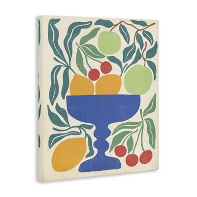 Modern Fruit Collection Vase Canvas Wall Art, design by Caroline Alfreds